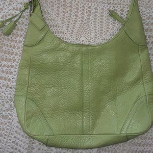Coach lime green pebbled leather hobo handbag